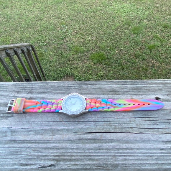 Kim Rogers pastel rainbow watch w/ crystal accents - Picture 3 of 7